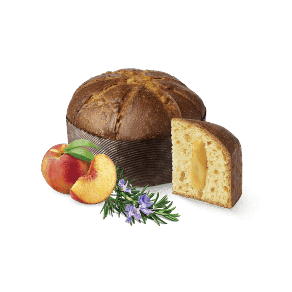 Panettone z kremem brzoskwiniowym, kandyzowaną brzoskwinią i rozmarynem 750g - obrazek 3