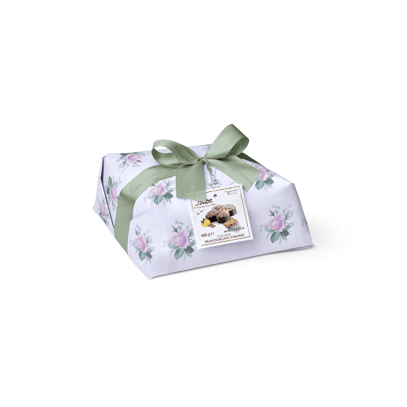 Colomba babka wielkanocna z kremem cytrynowym kandyzowaną cytrynową skórką i migdałową glazurą 600 g